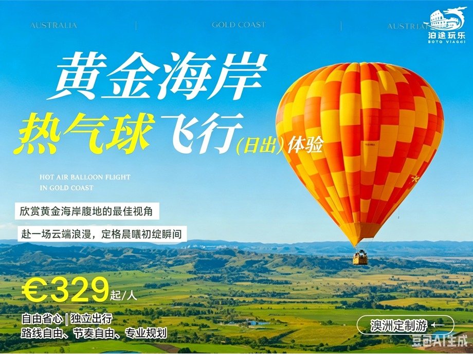稿定设计-1 (中文团)黄金海岸热气球飞行 Hot Air Balloon Gold Coast - 图片 1